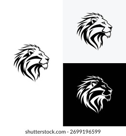 lion logo vector icon illustration
