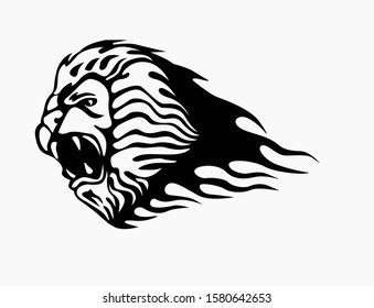 lion logo vector icon, or also the lion's head that is colored, suitable for icons or also logo or tattoo stickers