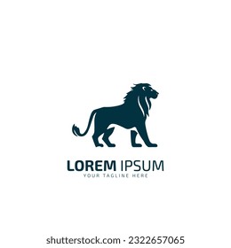 Lion logo vector. Lion icon logo template design silhouette isolated on white background