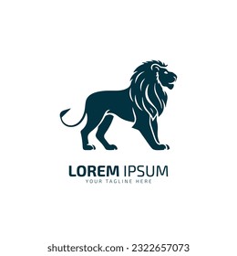 Lion logo vector. Lion icon logo template illustration design silhouette isolated on white background