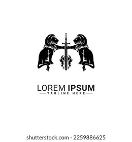 Diseño de ilustración vectorial del logotipo de león 