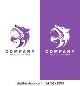 lion logo, vector illustration, emblem design on  background, tiger logo vector, animal logo, wild icon