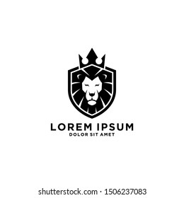 Lion logo vector illustration, emblem design.