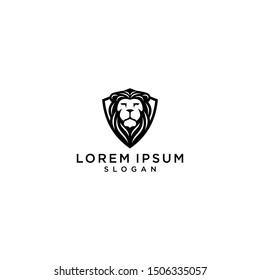 Lion logo vector illustration, emblem design.