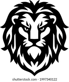 Ilustración vectorial del logotipo del león, diseño del emblema, mascouts