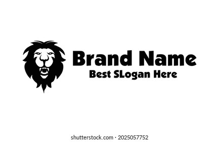 Ilustración vectorial del logotipo de león, diseño del emblema.