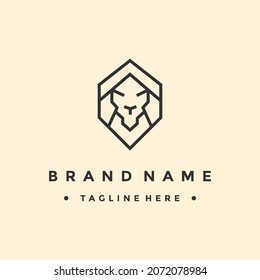 Lion logo vector illustration, emblem design.