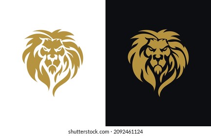 Lion logo vector illustration, emblem design.