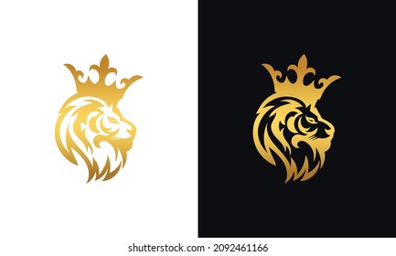 Lion logo vector illustration, emblem design.