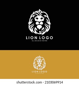 Lion logo vector illustration, emblem design.