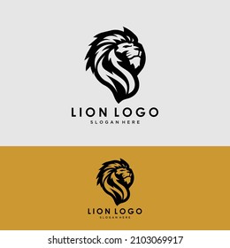 Lion logo vector illustration, emblem design.