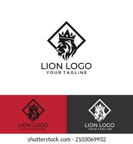 Lion logo vector illustration, emblem design.