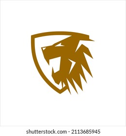 Lion logo - vector illustration, emblem design on white background 