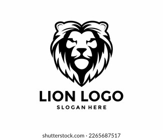 Ilustración vectorial del logotipo de león, diseño del emblema.