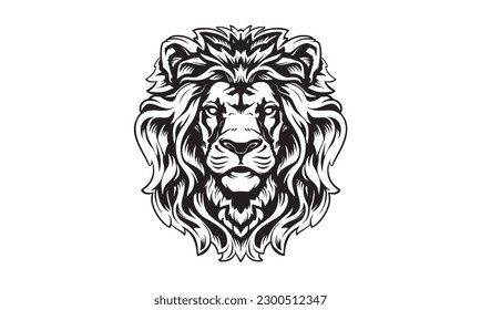 Lion logo vector illustration, emblem design. Vector design for lion head t-shirt, phone case and accessory products.