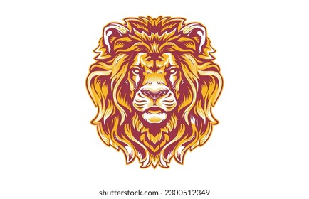 Lion logo vector illustration, emblem design. Vector design for lion head t-shirt, phone case and accessory products.