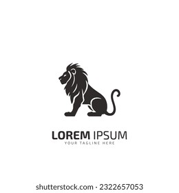 Ilustración vectorial del logotipo de león, diseño del emblema.