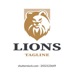 Lion logo - vector illustration, emblem design on white background