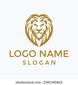 Lion logo vector illustration, emblem design.