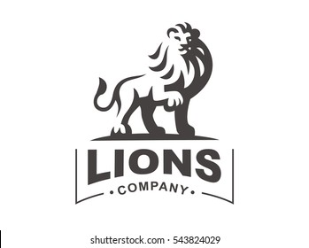 Lion logo - vector illustration, emblem design on white background