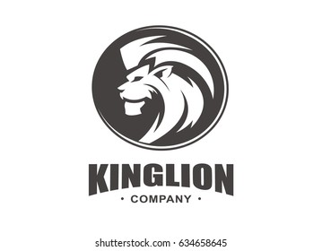 Lion logo - vector illustration, emblem design on white background