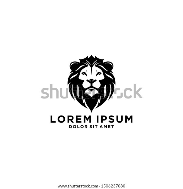 Lion logo vector\
illustration, emblem\
design.