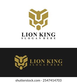 Ilustração do vetor do logotipo do leão. Modelo de conceito de design de logotipo Lion Head