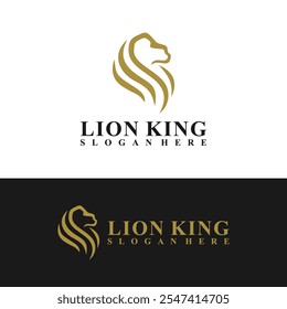 Lion logo vector illustration. Lion Head logo design concept template