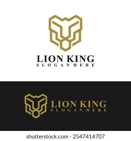 Ilustração do vetor do logotipo do leão. Modelo de conceito de design de logotipo Lion Head
