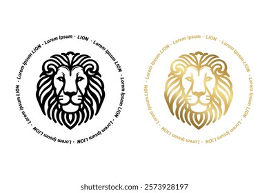 Lion Logo Vector Illustration, Lion Head Logo Vector, Lion Symbol Logo Image, Lion Head Simple Symbol Design Vector, Animal Logo Vector.