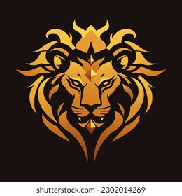 lion logo vector template. Golden lion logo. king lion. Mascot