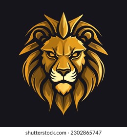 lion logo vector template. Lion King. Golden lion logo.