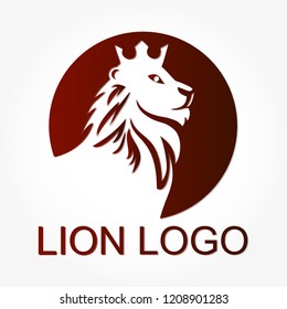 lion logo vector template wtih lion head silhouette