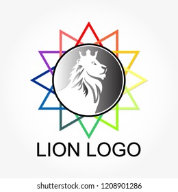 lion logo vector template wtih lion head silhouette