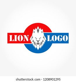 lion logo vector template wtih lion head silhouette