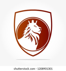 lion logo vector template wtih lion head silhouette