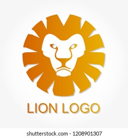 lion logo vector template wtih lion head silhouette