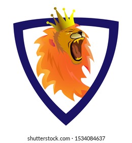lion logo vector.modern style logo template.head lion mascot logo illustration.
