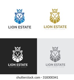 Lion logo,King logo,Elements for Brand Identity,Vector logo template