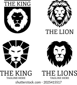 Lion logos black color premium vector
