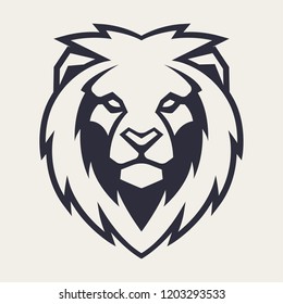 Lion looking danger. Lion head icon. Lion vector logo template.