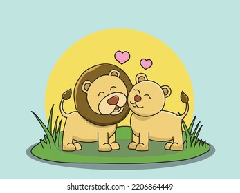 26 Cuddling Lions Stock Vectors, Images & Vector Art | Shutterstock