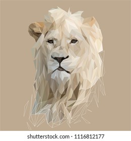 Lion low poly design. Triangle vector illustration.