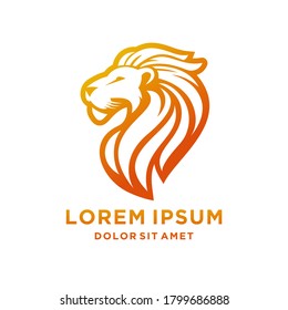 lion luxury logo icon template