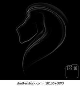Lion made of smoke. Vector.