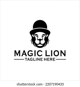 Lion with Magic Hat logo design inspiration.