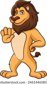 Lion making stop gesture vector illustration