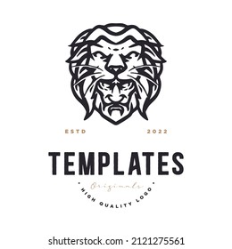 lion man logo vector. logo template