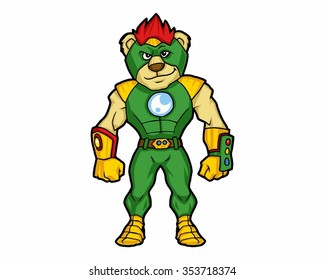 lion man  super heroes logo icon vector character illustration