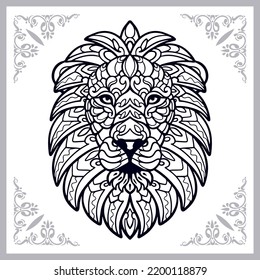 Lion mandala arts isolated on white background